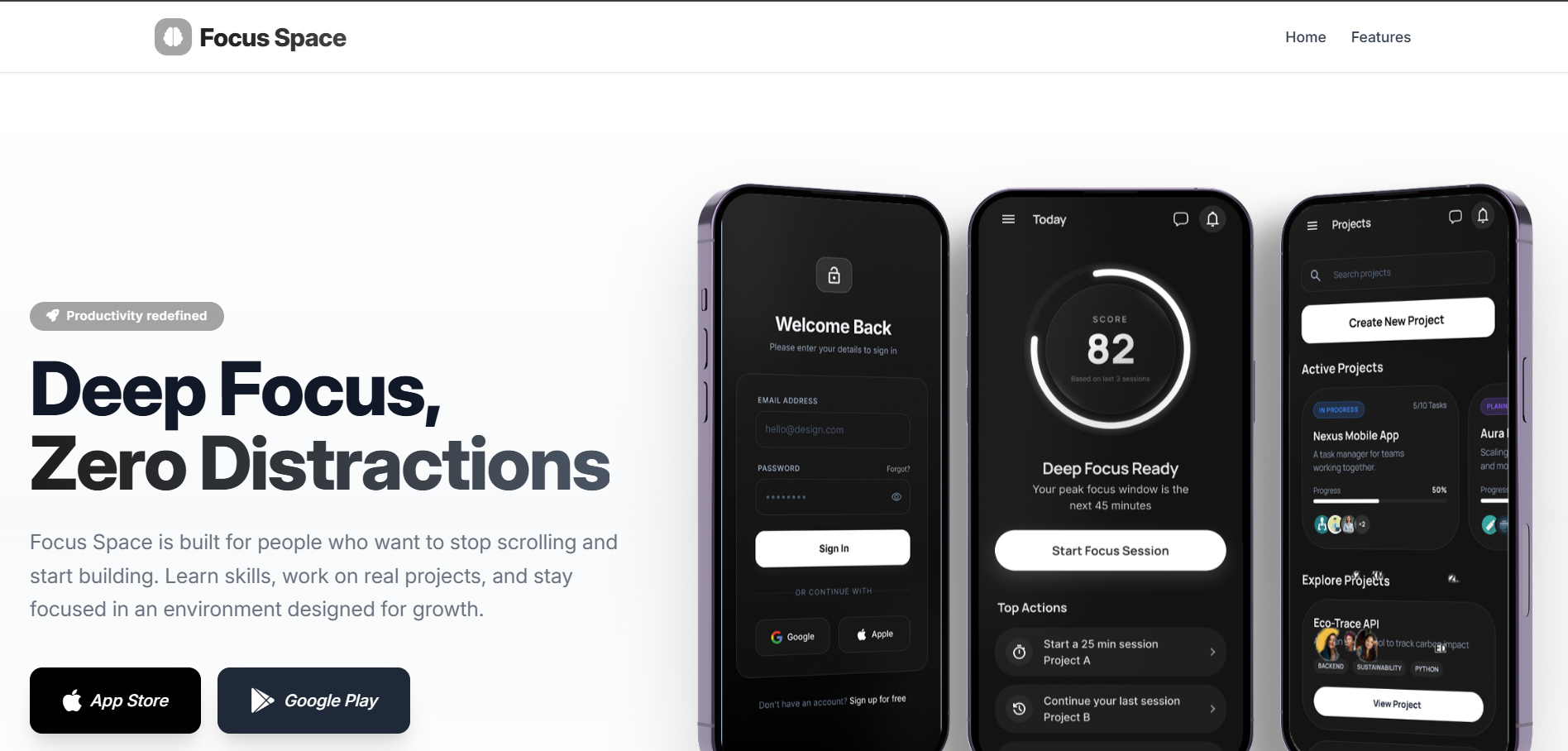 Focus Space website
