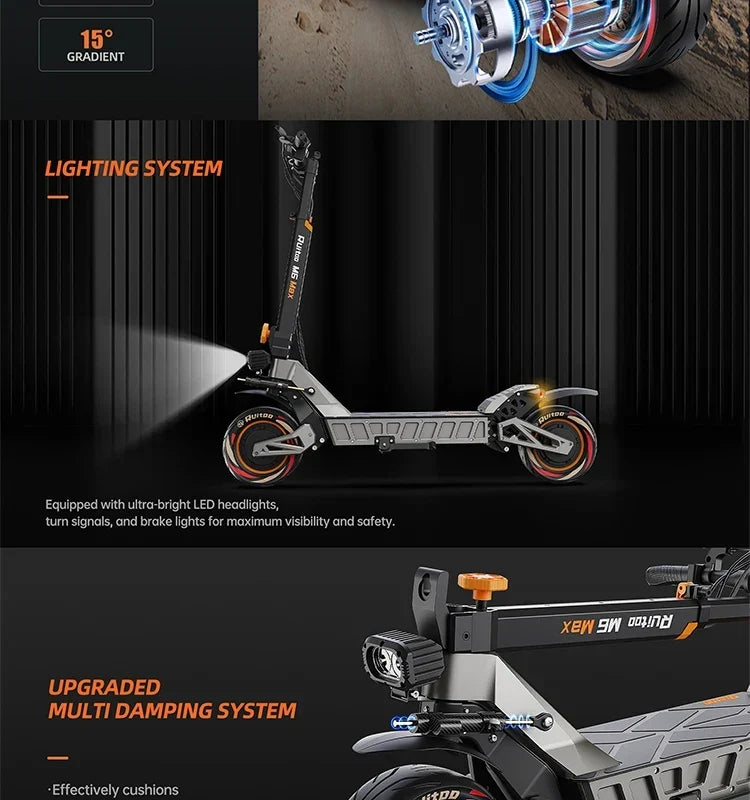 eBike Boys M6Max Dual Motor Scooter - 5600W, 60V, Fast Charging