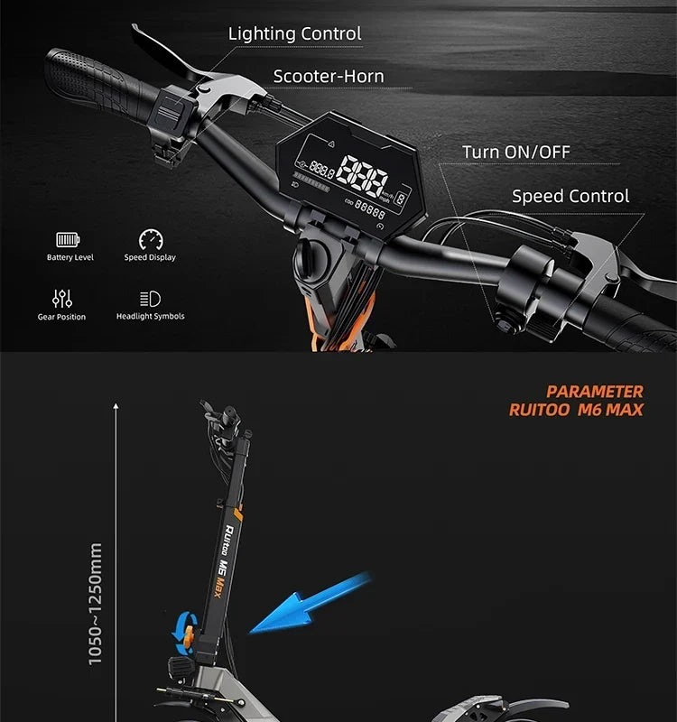 eBike Boys M6Max Dual Motor Scooter - 5600W, 60V, Fast Charging