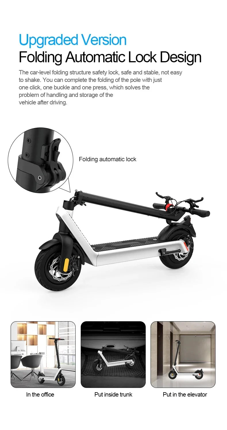 HX X9 PLUS Electric Scooter - Foldable, 60-80km Range, Unisex